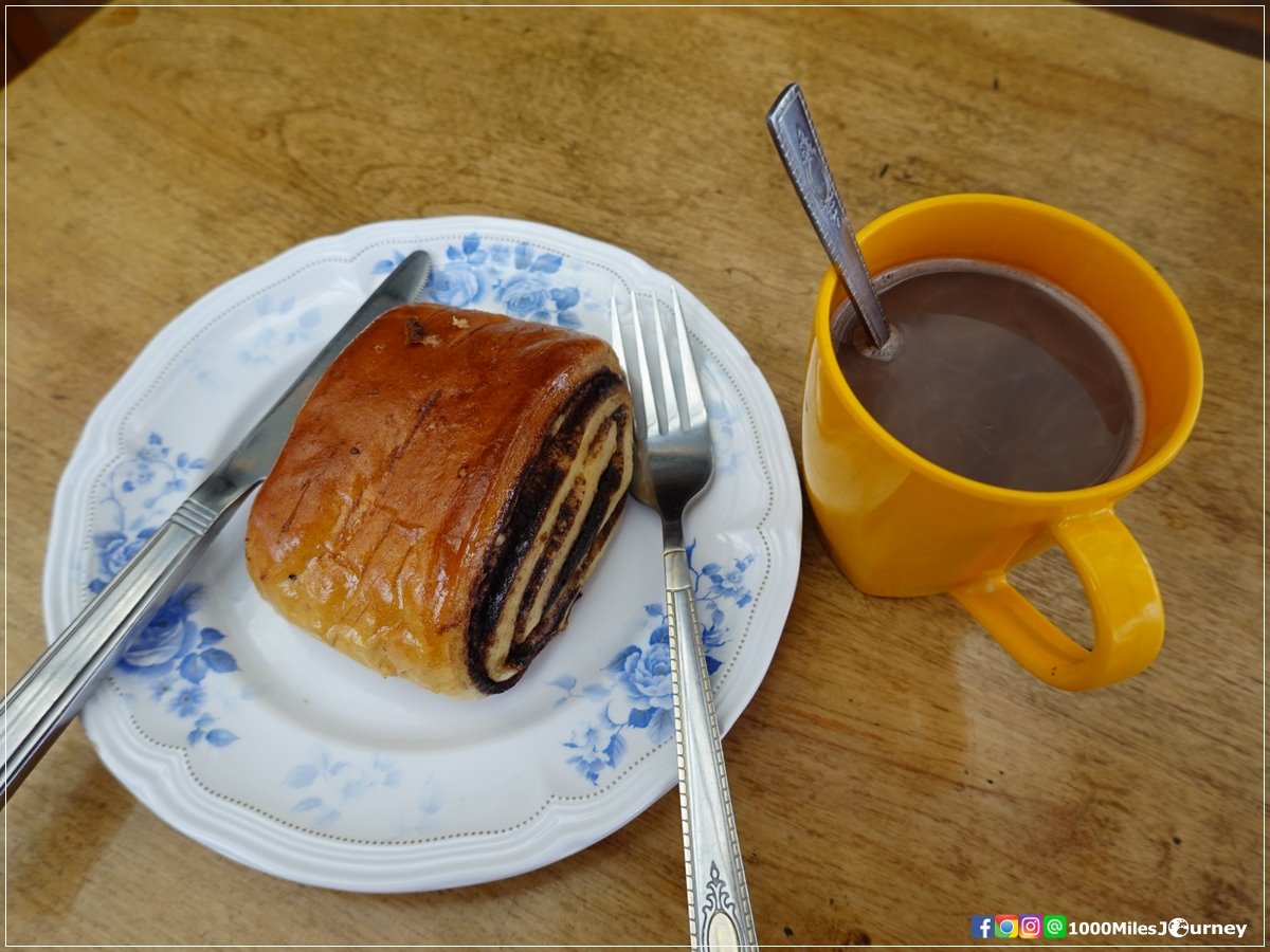 Chocolate Croissant and Hot Chocolate